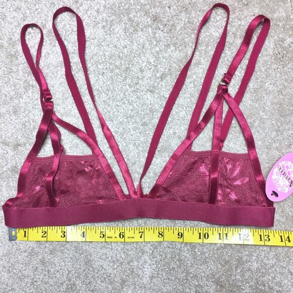 Anemone Strappy Lace Red Bralette Size Small - Picture 5 of 8
